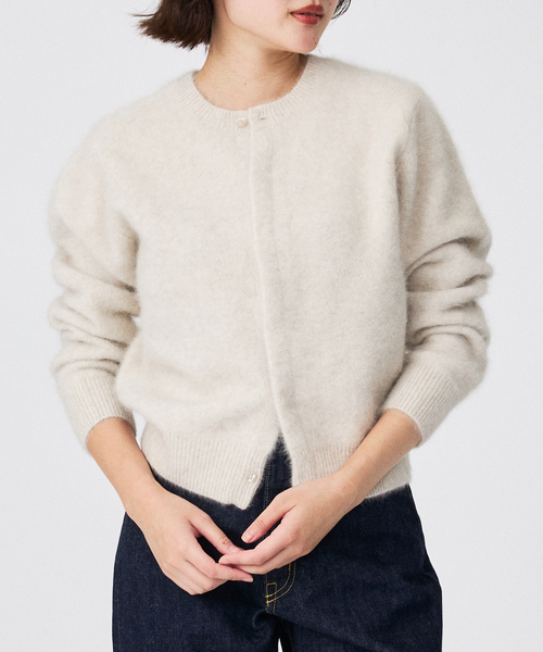 Rouge vif la cle（ルージュヴィフラクレ）の「【Le Melange/ル・メランジュ】前後2WAY クルーネックカーディガン（ニット/セーター・レディース・アイボリー/ピンク/レッド/ブラウン・フリー）」の2枚目の写真