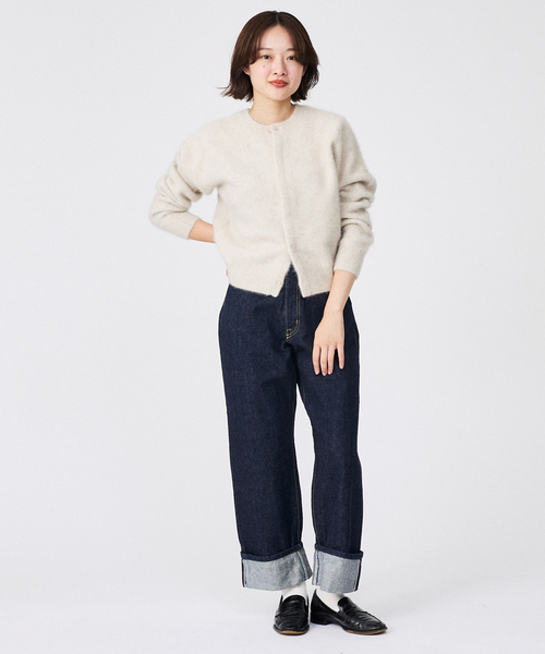 Rouge vif la cle（ルージュヴィフラクレ）の「【Le Melange/ル・メランジュ】前後2WAY クルーネックカーディガン（ニット/セーター・レディース・アイボリー/ピンク/レッド/ブラウン・フリー）」の6枚目の写真