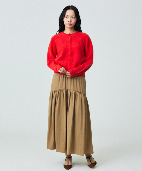 Rouge vif la cle（ルージュヴィフラクレ）の「【Le Melange/ル・メランジュ】前後2WAY クルーネックカーディガン（ニット/セーター・レディース・アイボリー/ピンク/レッド/ブラウン・フリー）」の14枚目の写真