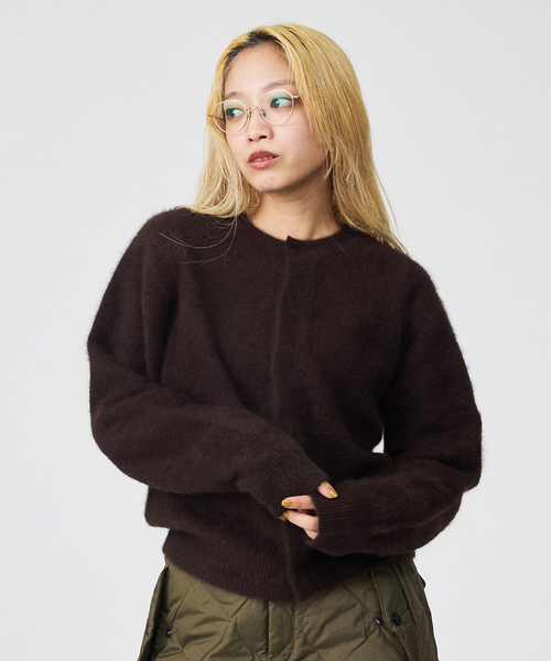 Rouge vif la cle（ルージュヴィフラクレ）の「【Le Melange/ル・メランジュ】前後2WAY クルーネックカーディガン（ニット/セーター・レディース・アイボリー/ピンク/レッド/ブラウン・フリー）」の17枚目の写真