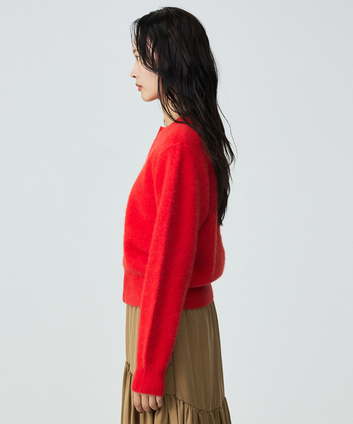 Rouge vif la cle（ルージュヴィフラクレ）の「【Le Melange/ル・メランジュ】前後2WAY クルーネックカーディガン（ニット/セーター・レディース・アイボリー/ピンク/レッド/ブラウン・フリー）」の22枚目の写真