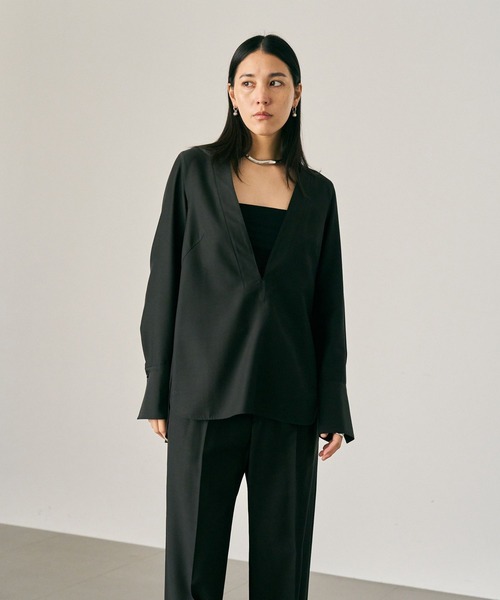 Chaos（カオス）の「Chaos(カオス)/ マリナールプルオーバー【セットアップ可】（シャツ/ブラウス・レディース・ブラック/モカ・FREE）」の2枚目の写真