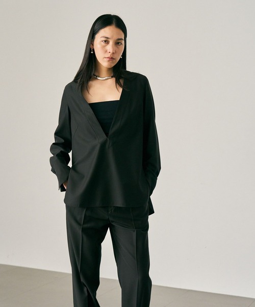 Chaos（カオス）の「Chaos(カオス)/ マリナールプルオーバー【セットアップ可】（シャツ/ブラウス・レディース・ブラック/モカ・FREE）」の9枚目の写真