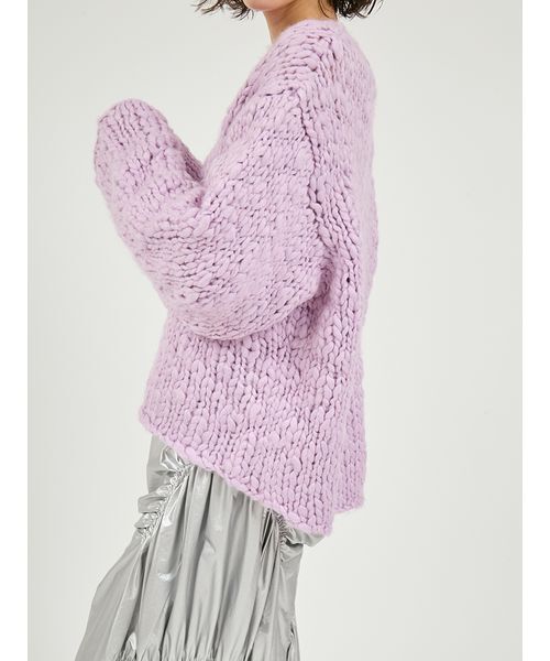 emmi(エミ)の「ウール混ハンドニットプルオーバー(ニット/セーター・レディース・ラベンダー/ネイビー/アイボリー・F)」の10枚目の写真