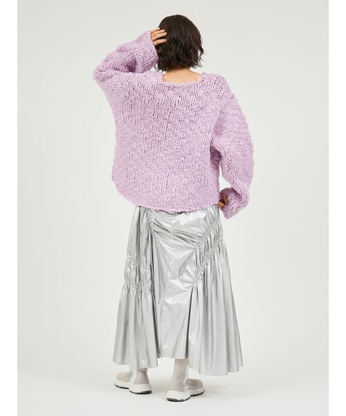 emmi(エミ)の「ウール混ハンドニットプルオーバー(ニット/セーター・レディース・ラベンダー/ネイビー/アイボリー・F)」の13枚目の写真