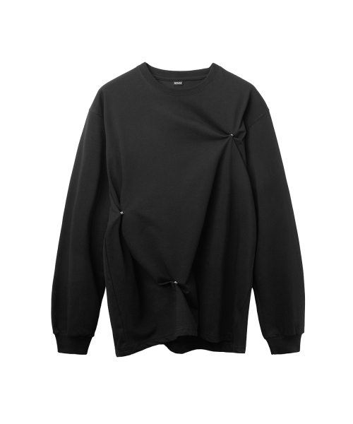 RENSE(レンセ)の「Snap Button Oversize Tee Black(Tシャツ/カットソー・レディース・その他・OS)」の5枚目の写真