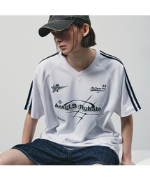 GAKKAI UNIONS（ガッカイユニオンズ）の「Rubato V-neck Short Sleeve T-shirt White（Tシャツ/カットソー・メンズ）」