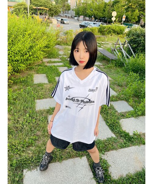 GAKKAI UNIONS(ガッカイユニオンズ)の「ルバート メンズ Vネック半袖Tシャツ ホワイト(Tシャツ/カットソー・レディース・その他・MEDIUM/LARGE)」の12枚目の写真