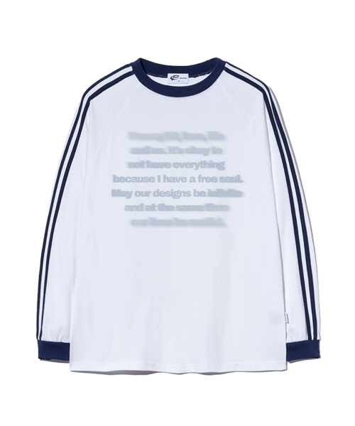 ESCAPEFROM（エスケープフロム）の「フェイドテキストプリントトラックロングスリーブホワイト（Tシャツ/カットソー・レディース・その他・LARGE/MEDIUM）」の2枚目の写真
