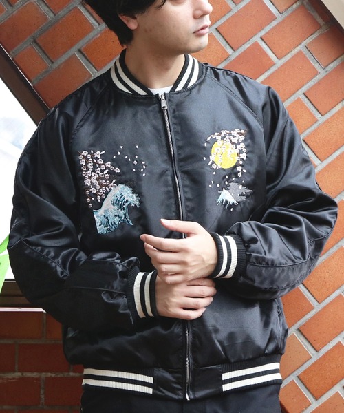 ８(eight)（エイト）の「スカジャン/富獄三十六景（スカジャン・メンズ・グレー/ブラック・MEDIUM/X-LARGE/LARGE）」の7枚目の写真