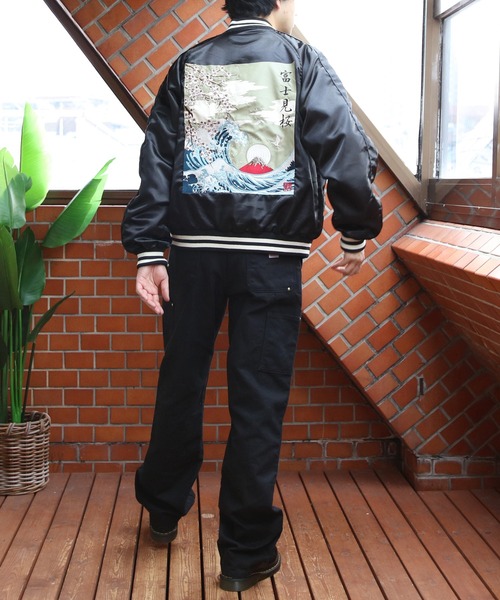 ８(eight)（エイト）の「スカジャン/富獄三十六景（スカジャン・メンズ・グレー/ブラック・MEDIUM/X-LARGE/LARGE）」の16枚目の写真