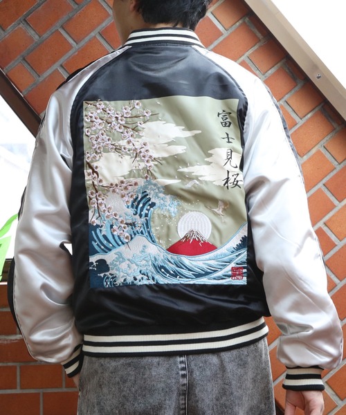 ８(eight)（エイト）の「スカジャン/富獄三十六景（スカジャン・メンズ・グレー/ブラック・MEDIUM/X-LARGE/LARGE）」の19枚目の写真