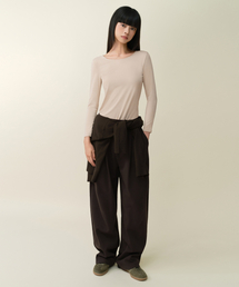 MUSINSA STANDARD WOMAN（ムシンサスタンダードウーマン）の「[ヒットスタンダード] ウィメンズクルーネックTシャツ_インナーウェア [ライトベージュ]（インナーウェア/肌着・レディース）」