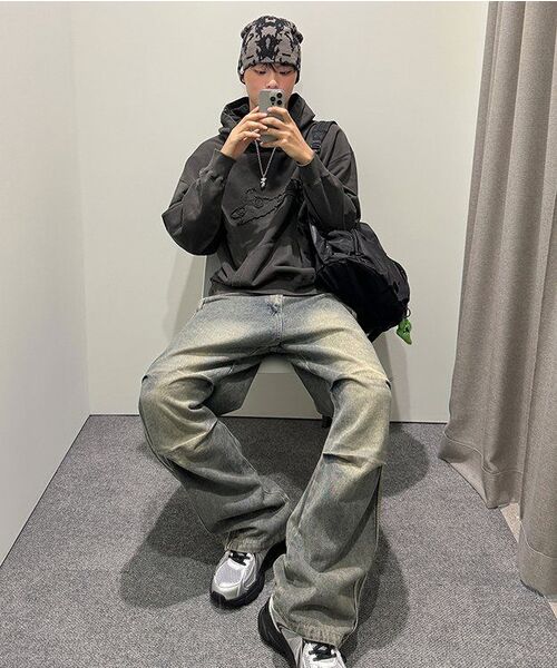 TRILLION(トリリオン)の「パラシュートトラックラインバンディングデニムパンツ (サンドブルー)(デニムパンツ・レディース・その他・MEDIUM/LARGE/X-LARGE)」の13枚目の写真