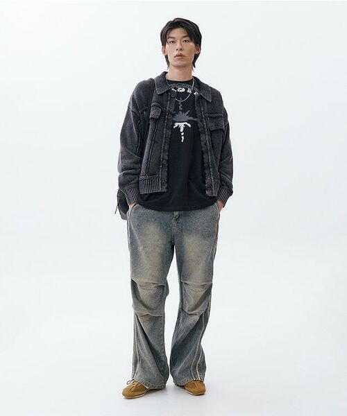 TRILLION(トリリオン)の「パラシュートトラックラインバンディングデニムパンツ (サンドブルー)(デニムパンツ・レディース・その他・MEDIUM/LARGE/X-LARGE)」の14枚目の写真