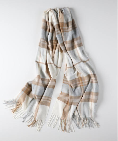 セール】【HONEYSUCKLE ROSE】チェック柄 大判ストール (軽量/柔らか