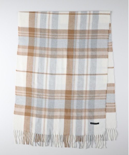 Right-on（ライトオン）の「【HONEYSUCKLE ROSE】チェック柄 大判ストール (軽量/柔らか素材/トレンドチェック/防寒/多用途)（マフラー・レディース・ブルー/レッド/ネイビー/ベージュ・ONE SIZE）」の5枚目の写真