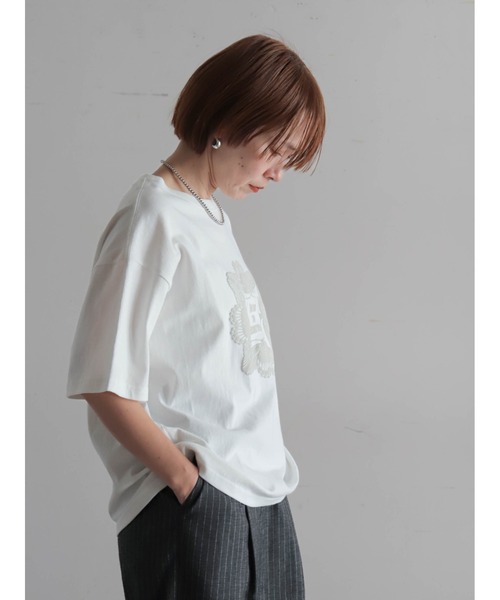 FIL DE FER（フィルデフェール）の「バタフライPT　半袖TEE（Tシャツ/カットソー・レディース・ピンク/ホワイト・FREE）」の3枚目の写真