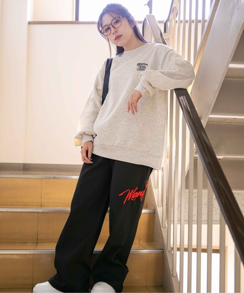 GORGE(ゴージ)の「《バック刺繍×ラビットデザイン》レディース 裏起毛 スウェット トレーナー カジュアル 秋冬(スウェット・レディース・オートミール/ネイビー/ブラック/ピンク・F)」の12枚目の写真