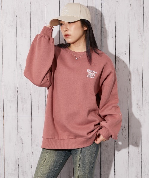 GORGE(ゴージ)の「《バック刺繍×ラビットデザイン》レディース 裏起毛 スウェット トレーナー カジュアル 秋冬(スウェット・レディース・オートミール/ネイビー/ブラック/ピンク・F)」の8枚目の写真