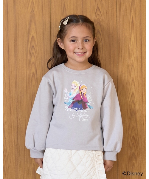 Lycee mine（リセマイン）の「【Frozen】【毛玉バイバイ裏起毛】キラキララメ＆転写アソートプリントスウェット（スウェット・キッズ・ブラック/グレー/サックスブルー/アイボリー・110cm/120cm/130cm/100cm/140cm）」の3枚目の写真