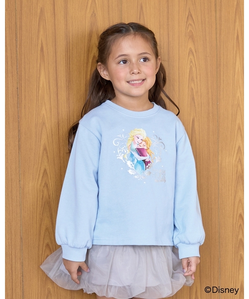 Lycee mine（リセマイン）の「【Frozen】【毛玉バイバイ裏起毛】キラキララメ＆転写アソートプリントスウェット（スウェット・キッズ・ブラック/グレー/サックスブルー/アイボリー・110cm/120cm/130cm/100cm/140cm）」の4枚目の写真