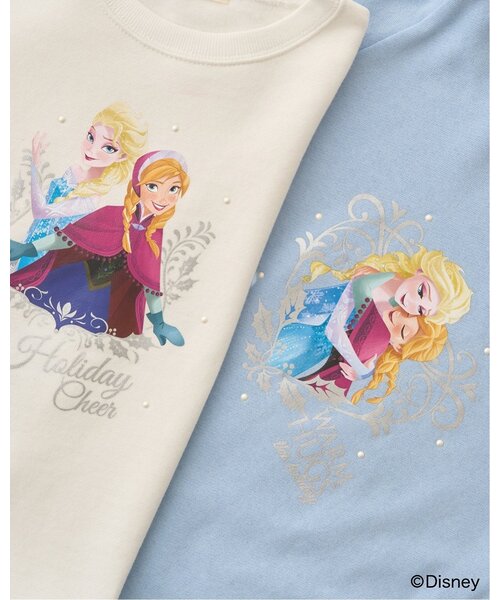 Lycee mine（リセマイン）の「【Frozen】【毛玉バイバイ裏起毛】キラキララメ＆転写アソートプリントスウェット（スウェット・キッズ・ブラック/グレー/サックスブルー/アイボリー・110cm/120cm/130cm/100cm/140cm）」の14枚目の写真