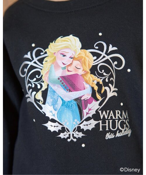 Lycee mine（リセマイン）の「【Frozen】【毛玉バイバイ裏起毛】キラキララメ＆転写アソートプリントスウェット（スウェット・キッズ・ブラック/グレー/サックスブルー/アイボリー・110cm/120cm/130cm/100cm/140cm）」の20枚目の写真