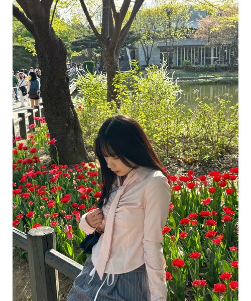 PAIN OR PLEASURE(ペインオアプレジャー)の「VIVIAN SCARF SHIRT pink(シャツ/ブラウス・レディース・その他・SMALL/MEDIUM)」の7枚目の写真