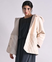 Anside（アンサイド）の「フェイクムートン×キルトフードコート（その他アウター）」