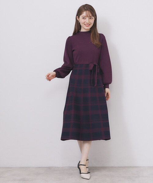 index（インデックス）の「ハイネックニットワンピース【洗濯機OK/抗ピル】（ワンピース・レディース・ベージュ系その他4/ブラック系1/ワイン系1/ネイビー系・36/38/40/42）」の20枚目の写真
