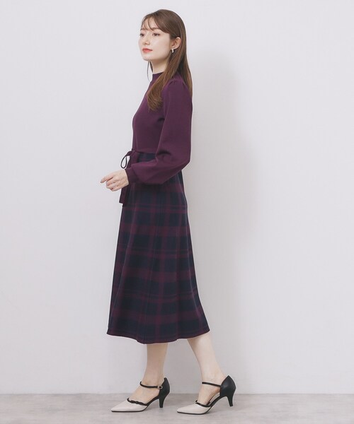 index（インデックス）の「ハイネックニットワンピース【洗濯機OK/抗ピル】（ワンピース・レディース・ベージュ系その他4/ブラック系1/ワイン系1/ネイビー系・36/38/40/42）」の21枚目の写真