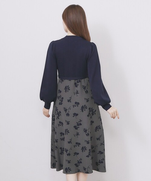 ハイネックニットワンピース【洗濯機OK/抗ピル】（ワンピース）｜index