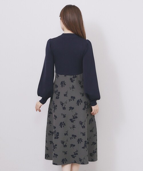 ハイネックニットワンピース【洗濯機OK/抗ピル】（ワンピース）｜index