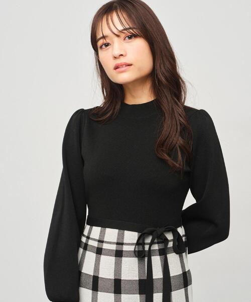 ハイネックニットワンピース【洗濯機OK/抗ピル】（ワンピース）｜index