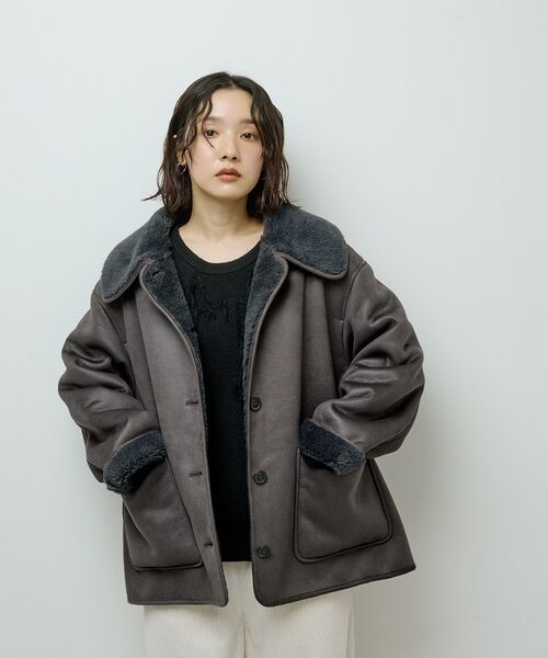T　ムートンジャケット セール】The TWENTYSEVEN:FAKE MOUTON B-3 BOMBER JACKET:フェイク