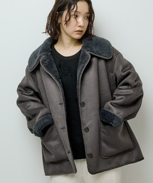 ジャケット・アウター you ユニセックス フード付き ボアジャケット ボアパーカー ジップアップ