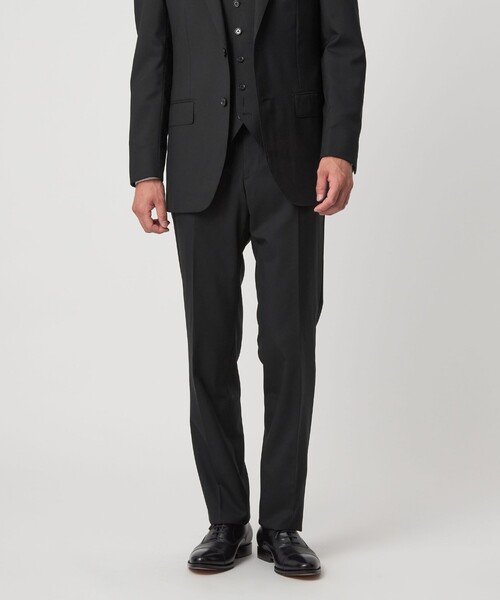 green label relaxing（グリーンレーベルリラクシング）の「REDA トロピカル 無地 スリム ノープリーツ スーツパンツ（スーツパンツ・メンズ・ブラック/ダークグレー/ダークブラウン/ダークグリーン/ネイビー・72/76/80/84/88/92）」の2枚目の写真