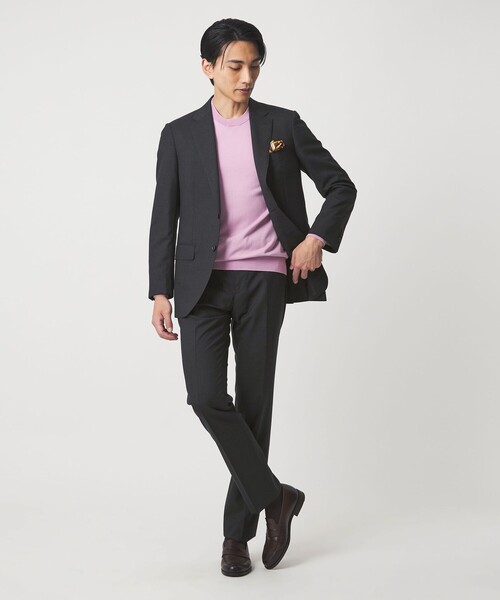 green label relaxing（グリーンレーベルリラクシング）の「REDA トロピカル 無地 スリム ノープリーツ スーツパンツ（スーツパンツ・メンズ・ブラック/ダークグレー/ダークブラウン/ダークグリーン/ネイビー・72/76/80/84/88/92）」の13枚目の写真