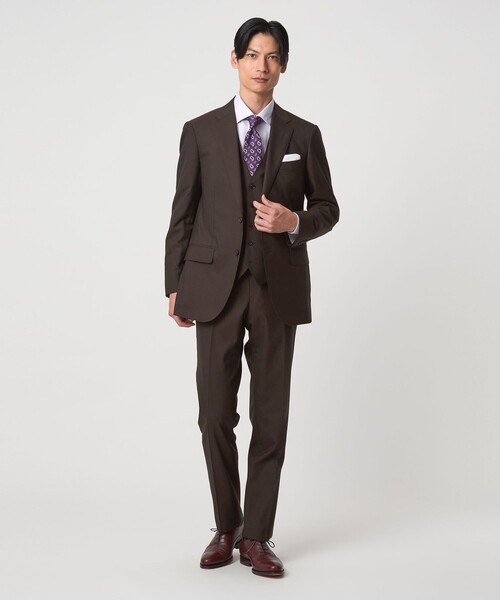 green label relaxing（グリーンレーベルリラクシング）の「REDA トロピカル 無地 スリム ノープリーツ スーツパンツ（スーツパンツ・メンズ・ブラック/ダークグレー/ダークブラウン/ダークグリーン/ネイビー・72/76/80/84/88/92）」の14枚目の写真