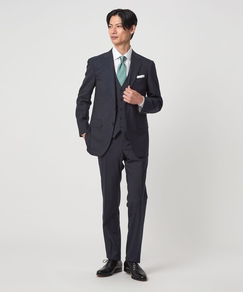 green label relaxing(グリーンレーベルリラクシング)の「REDA トロピカル 無地 スリム ノープリーツ スーツパンツ(スーツパンツ・メンズ・ネイビー/ダークグレー/ダークブラウン/ダークグリーン/ブラック・92/88/84/80/76/72)」の7枚目の写真