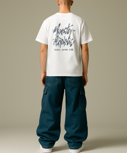 MONSTER REPUBLIC(モンスターリパブリック)の「ストーンロゴインディゴブルーTシャツホワイト_8116(Tシャツ/カットソー・レディース・その他・SMALL/MEDIUM/LARGE/X-LARGE)」の4枚目の写真