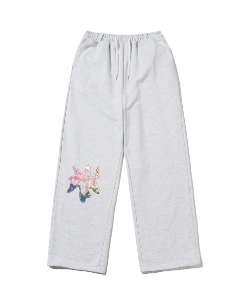 PAGESIISII（ページシシ）の「アイアムパッチプリントワイドスウェットパンツホワイトメランジ（スウェットパンツ・レディース・その他・MEDIUM/LARGE）」の2枚目の写真