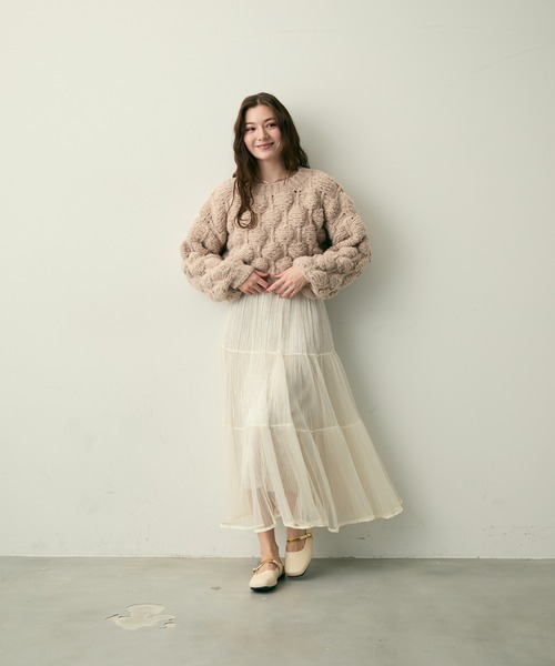 ベロアチュールロングスカート（スカート）｜Lunea（ルネア）の