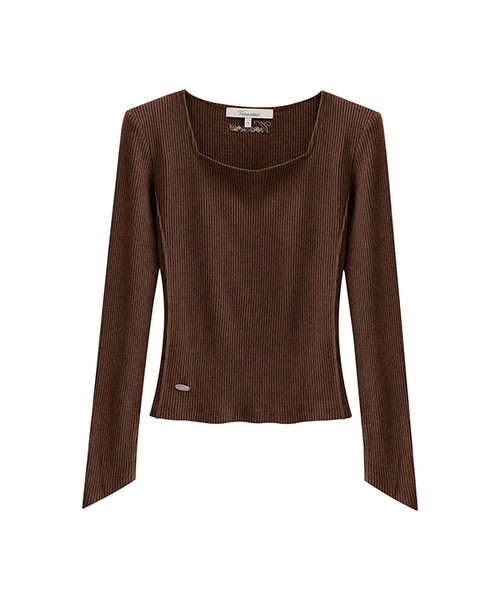 Vivacious(ビバシャス)の「Contour Square Tee_5Colors(Tシャツ/カットソー・レディース・チャコール/ブラック/パープル/ブラウン/グレー・SMALL/MEDIUM)」の4枚目の写真