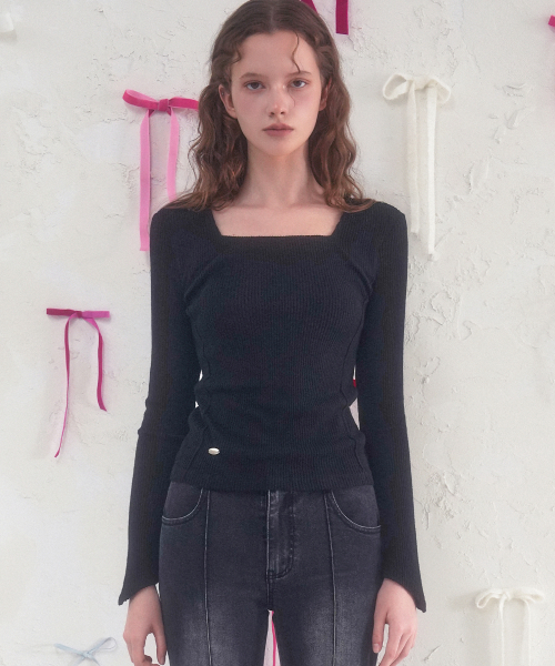 Vivacious(ビバシャス)の「Contour Square Tee_5Colors(Tシャツ/カットソー・レディース・チャコール/ブラック/パープル/ブラウン/グレー・SMALL/MEDIUM)」の7枚目の写真