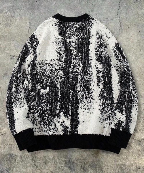 セール】アブストラクトジャガード ニットセーター（ニット/セーター
