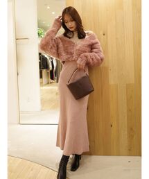 LAGUNAMOON | ラメフェザーカーデセットニットワンピース(ワンピース)