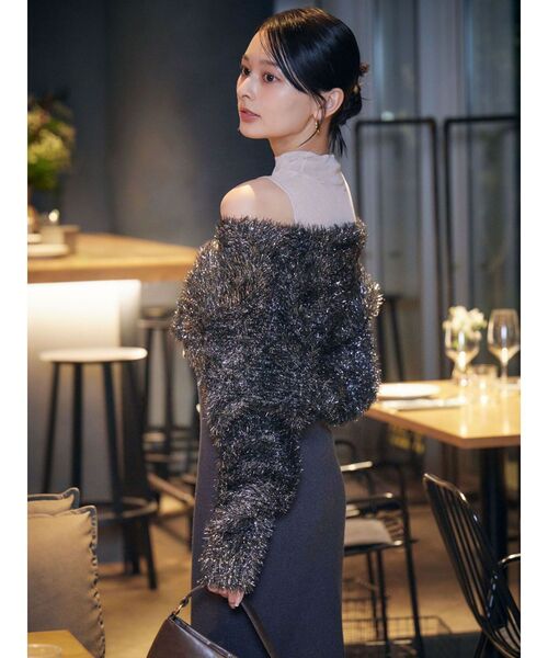 LAGUNAMOON（ラグナムーン）の「ラメフェザーカーデセットニット