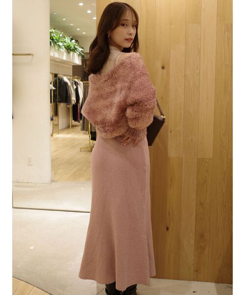 LAGUNAMOON（ラグナムーン）の「ラメフェザーカーデセットニットワンピース（ワンピース・レディース・ピンク/ブラック・SMALL/MEDIUM）」の19枚目の写真